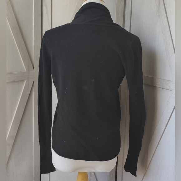 Black Open Drape Cardigan - Picture 3 of 11